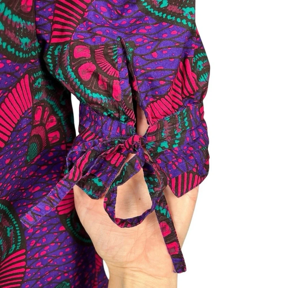 Ulla Johnson Top Puff Sleeve Romantic Art Print Etta Blouse Womens Size 4